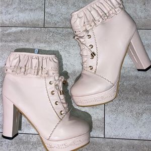 Lolita inspired ankle boot heels